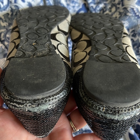 Coach Black/gray sequin toe flats - Picture 6 of 8